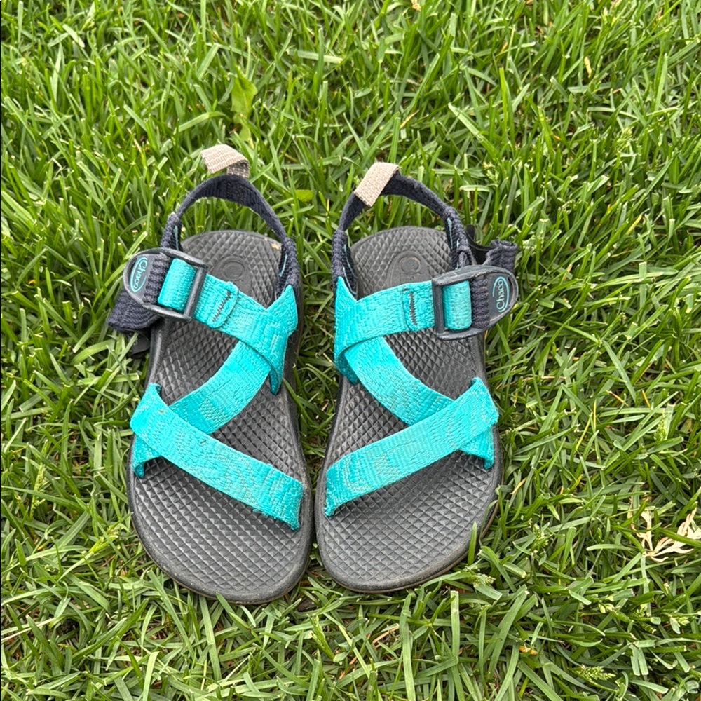 Chaco Blue and Black Sandals with Adjustable Straps